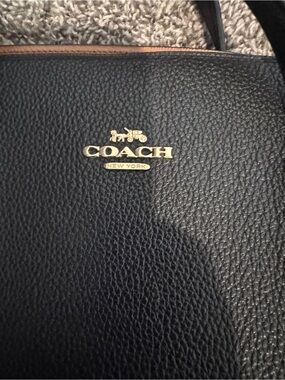 Coach black Leather Shoulder Tote